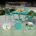 thumbnail image 3 of WestinTrends Playa 5-Piece Outdoor Resin Square Patio Dining Table Set with Stackable Patio Dining Chairs, Turquoise, 3 of 13