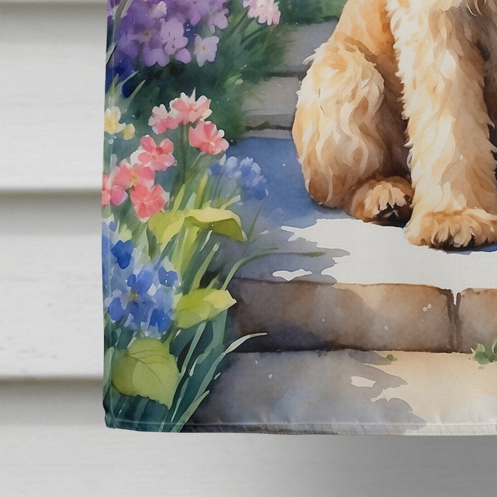 Wheaten Terrier Spring Path House Flag 28 in x 40 in