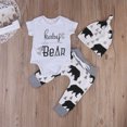 thumbnail image 3 of 2Pcs/Set Infant Newborn Baby Boy Girl Outfit Baby Bear Romper+Long Pants+Hat Clothes Spring Summer Clothes, 3 of 9