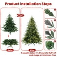 thumbnail image 3 of 7.5ft Pre-Lit Artificial Christmas Tree with 650 Warm White Incandescent Lights, 3135 Tips, PE+PVC Hinged Pine with Partial Memory Wire Branches, Foldable Metal Stand for Holiday Decoration, 3 of 13