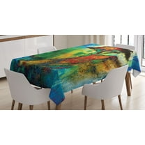 Ambesonne Bohemian Tablecloth Rectangular Table Cover, Eastern Grunge Trees, 60"x90", Multicolor