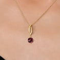 thumbnail image 3 of Gem Stone King 10K Yellow Gold Red Rhodolite Garnet Pendant Necklace for Women | 1.00 Cttw | Gemstone January Birthstone | Round 6MM | With 18 inch Chain, 3 of 6