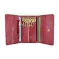 thumbnail image 3 of New Waterproof Eel Skin Leather Key Case Holder Credit Card Wallet (Cherry), 3 of 6