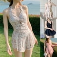 thumbnail image 6 of Women Hanging Neck Swimwear Sexy Beach Dress High Waist Swimsuit Sweet Swimwear, 6 of 6