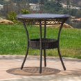 thumbnail image 3 of Christopher Knight Home Figi Outdoor 27-inch Wicker Glass Table by  - 27.75"W x 27.75"D x 27.5"H Multibrown, 3 of 5