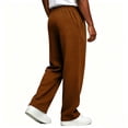 thumbnail image 7 of Leidass Baggy Sweatpants Straight Leg Open Bottom Sweatpants with Pockets Loose Fit Elastic Waist Sweat Pants Brown L, 7 of 7