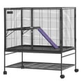 thumbnail image 3 of 39" Metal Small Animal Cage 2-Tier Rolling Ferret Cage with Tray A Ramp, 3 of 10
