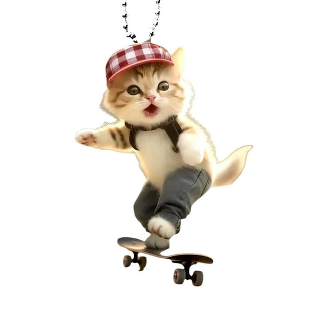 Bduttlefish 2D Acrylic Hanging Ornament Car Hanging Decor Rearview Decoration Interior Pendant Car Cute Key Pendant Mirror
