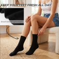 thumbnail image 3 of Kinyoki Crew Socks for Women, Thin Cotton Casual Soft Aesthetic Womens Socks 5 Pairs, 3 of 6