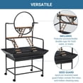 thumbnail image 6 of Garvee Pet Products Parrot Playstand with Wheels, Bird Stand Activity Play Center with Perches and Ladders, Indoor Outdoor Playground for Birds, Black Hammertone Finish, 6 of 9