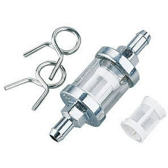 Bikers Choice Clear-View Glass Fuel Filters, Fits 1/4in. I.D. Hose
