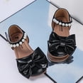 thumbnail image 5 of Xfvqtps Girls Mary Jane Shoes Flats Soft Sole Ballet Bow Detail Pearl Hook and Loop Strap Princess Shoes for Spring Summer Casual Outfit, 5 of 9