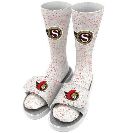 

Men s ISlide White Ottawa Senators Speckle Socks & Slide Sandals Bundle