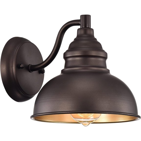 CHLOE Ironclad Industrial 1 Light Oil Rubbed Bronze Indoor Wall Sconce 8" Wide