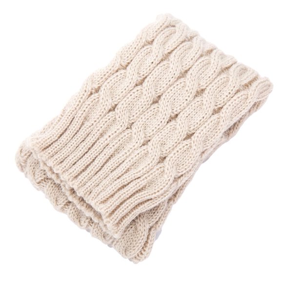 Women Winter Warm Leg Warmers Knitted Crochet Long Socks High Knee Socks Thermal Fashionable in Beige