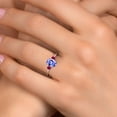 thumbnail image 4 of Gem Stone King 14K White Gold Blue Tanzanite and Red Created Ruby Engagement Ring for Women | 1.44 Cttw | Oval 8X6MM | Gemstone December Birthstone | Size 9, 4 of 6