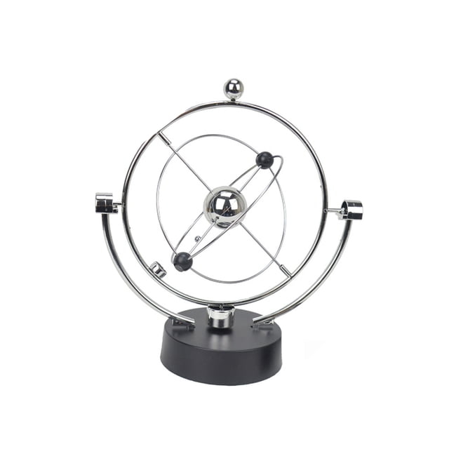 Inteprter Bola de péndulo, bolas de equilibrio, movimientos giratorios, juguete de ciencia, vaso de mesa, artefacto giratorio, suministros de Decoración del hogar A603/Plata