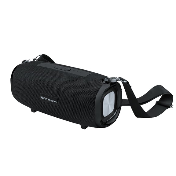 Emerson Portable Bluetooth Speaker with FM Radio and Carrying Strap, Black, EAS-3000