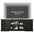 thumbnail image 5 of Chvans Farmhouse TV Stand for up 80" TVs/36" Fireplace, 70" Large Entertainment Center Console Table with Barn Door/Adjustable Shevles, 5 of 9