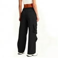 thumbnail image 5 of Cargo Pants Women 2026 Basic Elastic Waist Drawstring Casual Loose Wide Straight Leg Cargo Sweatpants with Pockets, 5 of 7