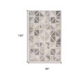 thumbnail image 7 of HomeRoots 558481 7 x 10 ft. Geometric Distressed Rectangle Area Rug, Gray & Cream, 7 of 7