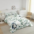 thumbnail image 3 of Cartoon Penguin Full Comforter Set Woodland Wildlife Bedding Set, Plant Bedding Comforter Sets Eucalyptus Leaf Duvet Set, Antarctic Animal Theme Quilted Comforter Room Decor, 3 of 6