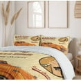 thumbnail image 6 of Ambesonne Retro Duvet Cover Sets, Engine and Mechanic Sign, 2-Queen, Orange Cream Red, 6 of 7