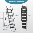 thumbnail image 2 of Folding step stool with bandwidth anti slip pedals and tool trays, lightweight and portable steel step stool, perfect for kitchen and home, indoor and outdoor use, sturdy steel steps (6 levels), 2 of 10