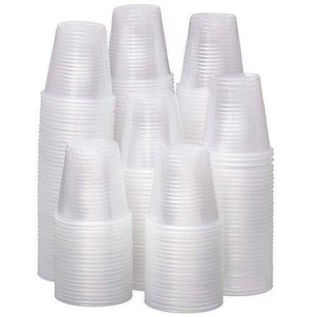 Disposable Plastic Cups (100-Count) Small, Clear 3 oz. Snack & Drink Size | Party, Event, Wedding, Kids | Recyclable Drinkware | Tea, Soda, Water, Juice, Milk