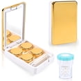 thumbnail image 1 of Vordrassil MC2 Contact Lens Case with Manual Contact Lens Cleaner Machine, Portable Contact Box with Mirror Tweezers Remover Tool Solution Bottle for Daily Outdoor Travel. (Gold), 1 of 8
