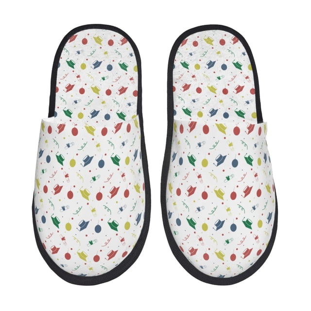 Fotbe Happy Graduation Pantuflas Peludas para Mujer con Estampado, Zapatillas de Peluche, Zapatos de Invierno para Casa, Uso Interior y Exterior-Medium