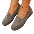 thumbnail image 3 of UDAUDU Women's Orthopedic Leather Loafers Slip On Flats 2026 Casual Comfortable Walking Shoes with Barefoot Feel Anti-Slip Rubber Sole, PU Upper Gray 6.5 Wide, 3 of 7