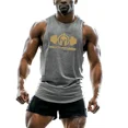 thumbnail image 3 of Chaleco de hombre para entrenamiento físico, correr, transpirable, cómodo, suelto, para movimiento, para las cuatro estaciones, estampado simple, para uso exterior e interior, 3 of 5