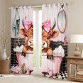 thumbnail image 2 of Feelyou Cute Bowknot Cow Black Out Curtains for Teens, Kawaii Highland Cattle Curtains Pack of 2 (42x63 Each), Cartoon Animal Bedroom Curtains, Window Curtains Bedroom Decor, 2 of 6