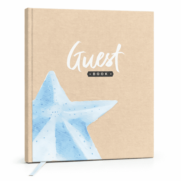 Guest Book for Vacation Home, Hardcover Linen Beige Guestbook, Welcome Book for Short Term Rentals