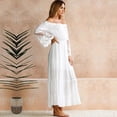 thumbnail image 3 of Vestido largo de las mujeres atractivas Maxi fuera del hombro Vestido de noche elegante del partido Meterk M, 3 of 7