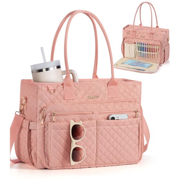 Bolso tote para profesora Bagstellar, acolchado, 40 cm, para portátil de 15,6" para trabajo