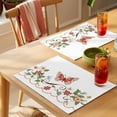 thumbnail image 4 of Rustic Flowers Butterfly Placemats Set of 4 Spring Botanical Floral Place Mats Indoor Wipeable Table Mats Washable Cloth Dining Table Placemats for Kitchen Holiday Party Home Decor 13x19 Inch, 4 of 9