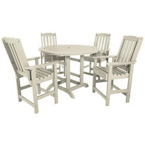 Highwood's 48" Round 5-pc Lehigh Dining Set - Counter Height, Outdoor, Eco-friendly, Synthetic Wood