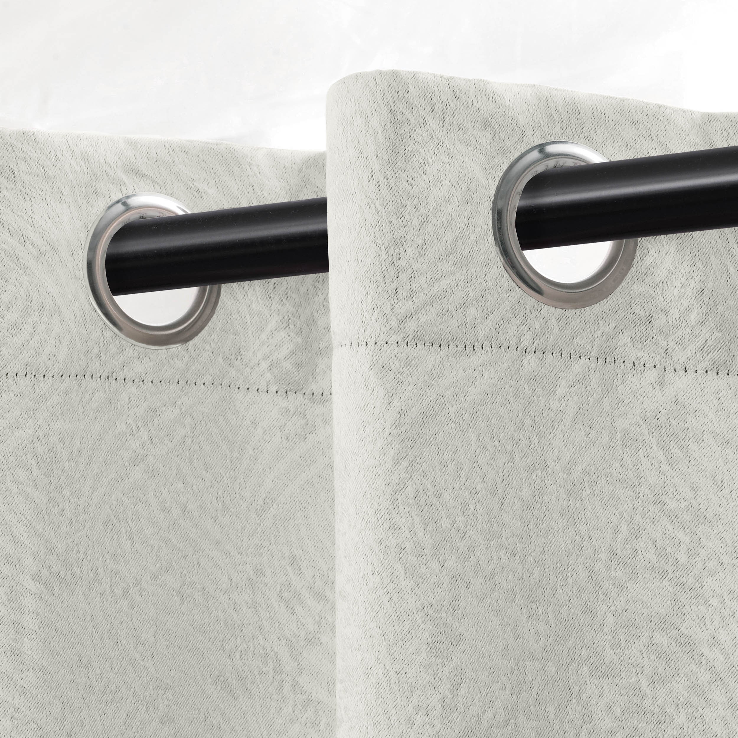 Superior Wave Blackout Grommet Curtains Panel Set, Ivory, 42" x 84"