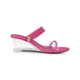 thumbnail image 3 of BLISSFUL STEP Women's Slip on Clear Glass Heel Wedge Sandals Hot Pink 10, 3 of 8