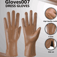 thumbnail image 2 of Genuine Leather Unlined Women Dress Gloves With Beautiful Standard Length Extended Up to 2 Inches From Wrist… Fashion Isabella glove Large  Caramel, 2 of 6