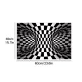 thumbnail image 2 of 3D Illusion Carpet Velvet Home Office Rectangular Visual Geometry Carpet Optical Illusion Rug Velvet(Black & White), 2 of 9