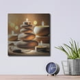 thumbnail image 4 of Luxe Metal Art 'Zen Rock And Candles' by Rey Klimt Metal Wall Art, 12" x 12", 4 of 9