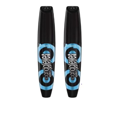 (2-Pack) Rimmel Scandaleyes Retro Glam Mascara, Waterproof Black, 0.41 oz