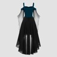 thumbnail image 5 of Dresses For Women Plus Size Fashion Gothic Vintage Midi Dress Croset Long Flare Sleeve Irregular Length Dress Short Sleeve, 5 of 6