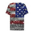 thumbnail image 4 of lcziwo American Flag Tshirt Women Short Sleeve V Enck Buttons Shirts Vintage Patriotic Graphic Print Shirts 4th of July Red White and Blue Tees Multicolor,XXL, 4 of 5