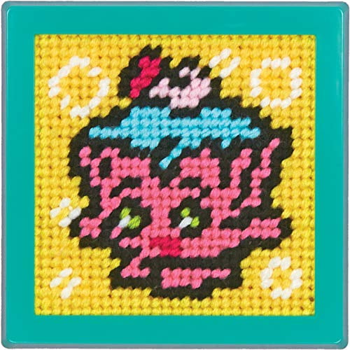 Dimensions Arts and Crafts Cupcake Chic Needlepoint Kit for Beginners, 7'' x 7''