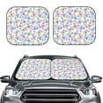 thumbnail image 2 of JUNZAN Butterflies on Polka Dots Pattern Car Windshield Sun Shade | Reflective Sunshade | Foldable 2-Piece Sun Shield Protect Your Car | Fits Sedans, SUVs, Hatchbacks-Large, 2 of 6
