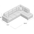 thumbnail image 2 of PonLiving Furniture Sectional Sofa Set, Living Room Sofa Set, Leather L Shape Sofa Right Hand Facing,Ginger ( without Storage Ottoman), 2 of 3